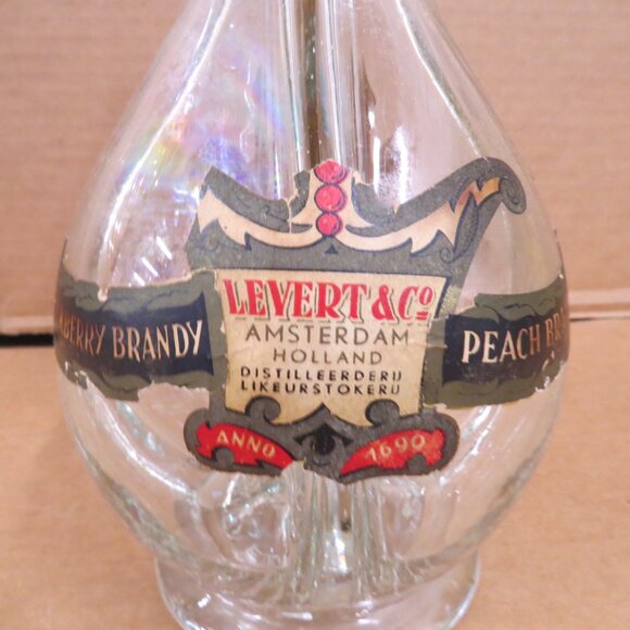 Vintage 4 Chamber Liquor Decanter Clear Glass Bottle Barware Levert & Co  11" - Picture 5 of 9